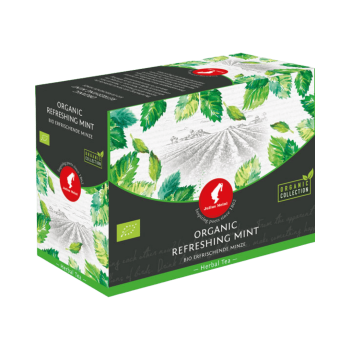 Preview: Julius Meinl Tee BIO Erfrischende Minze Big Bag (1 Beutel für ca. 1 lt. Wasser), Kräutertee, 20 Teebeutel im Kuvert pro Packung